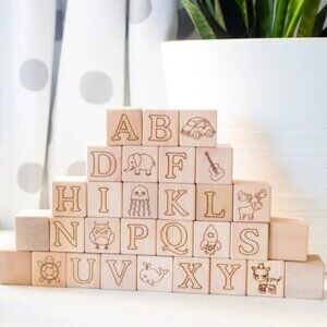 Brand New: Maple ABC & Number Children's Block Set